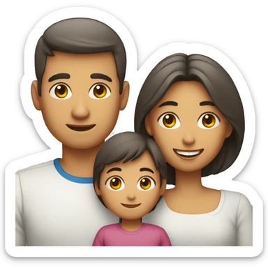familia mujer, padre e hijo sticker