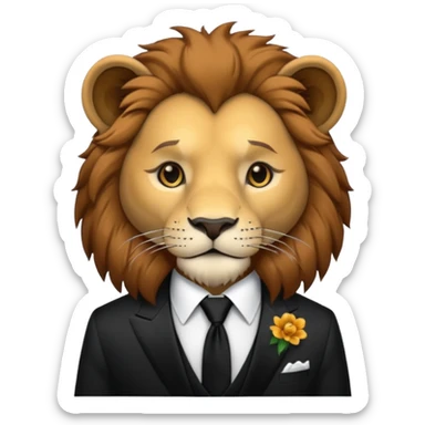 lion black tie sticker