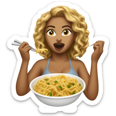 Beyoncé eating pasta sticker