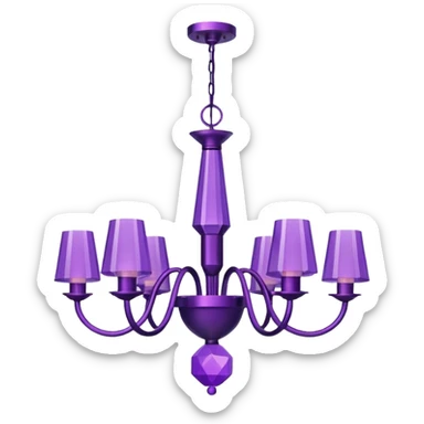 minimalist purple chandelier sticker