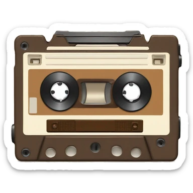 vintage brown cassette for tape recorder sticker
