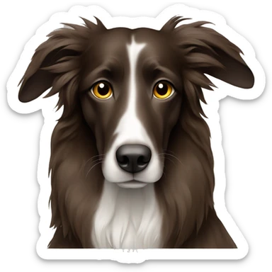 All fur dark brown borzoi dog no white  sticker