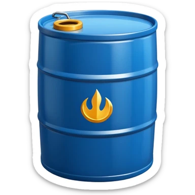 generate a realistic metal petroleum barrel without rust sticker