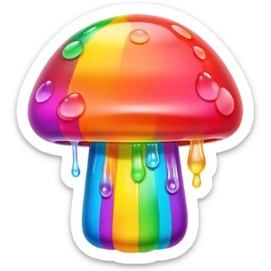 gummy neon rainbow melting mushroom  sticker