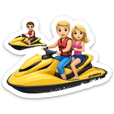 Jet ski with families and friends sticker