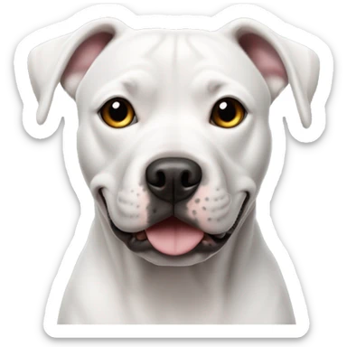 Perro pitbul blanco con mancha negra sticker