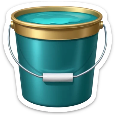 bucket of teal paint sticker