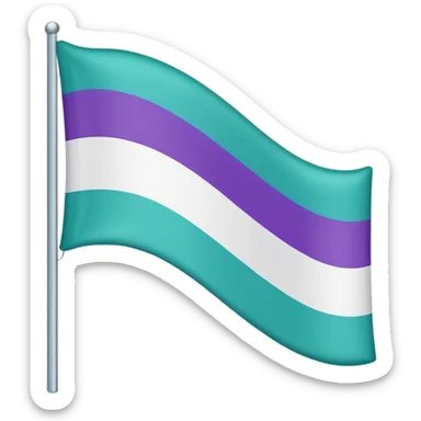 gay men five-stripe flag with green, teal, white, blue, and purple sticker
