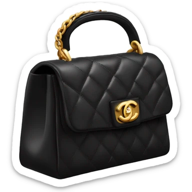 Chanel black top handle bag sticker