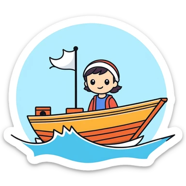 Averie on a boat  sticker