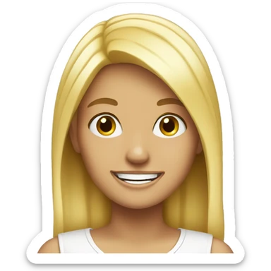 blonde girl smiling parody sticker