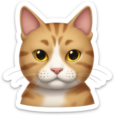Create me a cat Scottish fault in colors like be a bit dark bit darker, but is the main color and the cat has to be really fat and just the face of the cat with a huge cheeks sticker