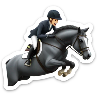 Horse showjumping over jump sticker