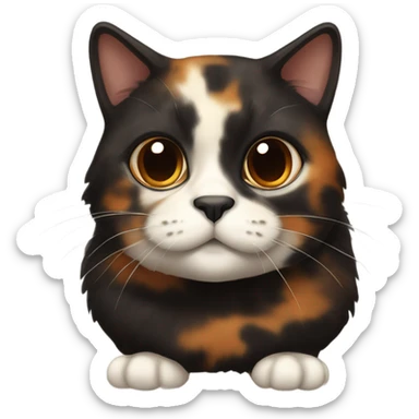 Fat dark tortoiseshell cat sticker