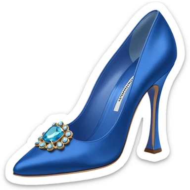manolo blahink one pair 90's satin pump with jewellry at front blue sticker
