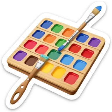 Palette with brush sticker