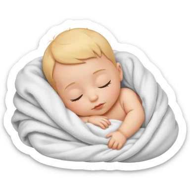 Baby sleeping in a blanket sticker