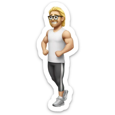 White Nerd hitting the gym sticker