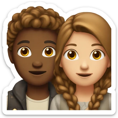 Two brown haired friends sticker