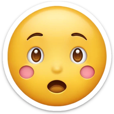 yellow round emoji with a simple surprised expression sticker