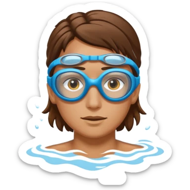 swimming athlete with swim glasses, no hat sticker