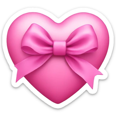 pink heart with bow sticker