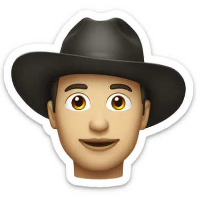 Un porteur de chapeau noir une ferme bouche sticker