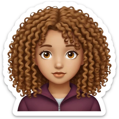 Mixed teen curly hair girl sticker