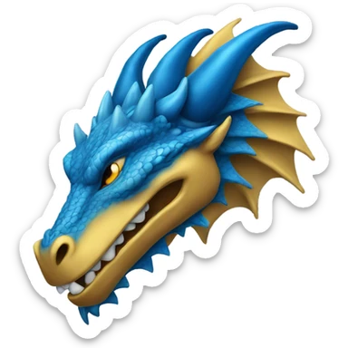 Blue and gold dragon sleeping sticker