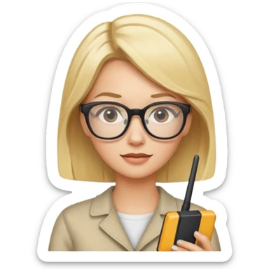 mujer  joven rubia con modem de internet sticker