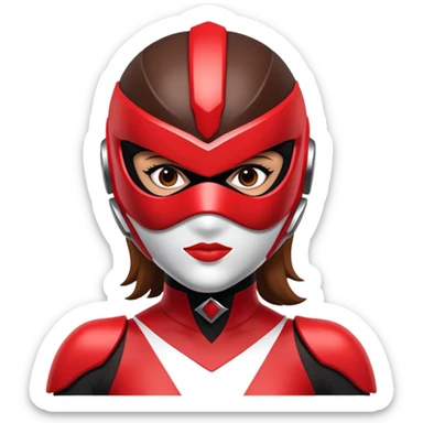 Black and red female power ranger Bodysuit mask on sticker