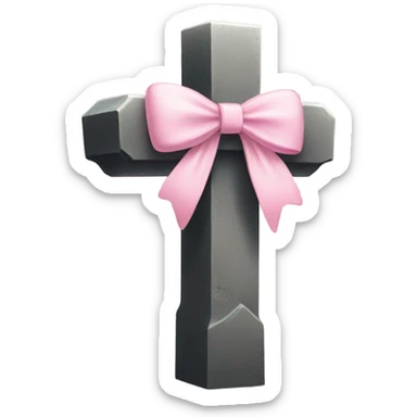 grave with light pink bow sticker