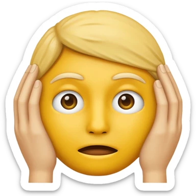nervous emoji covering face sticker