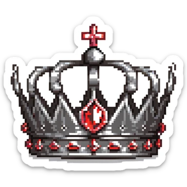 black crown with red jewels sticker