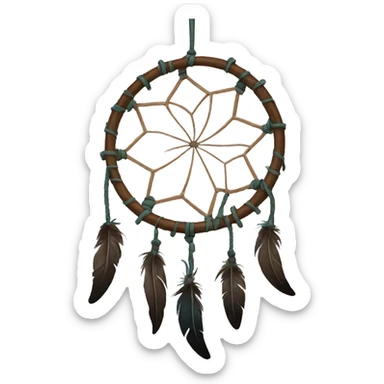  A dreamcatcher with a hanging crescent  sticker