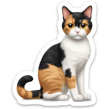calico cream cat with black calico cat with orange calico cat mixed sticker