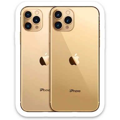 Gold iPhone 16 Pro Max, front and rear view sticker