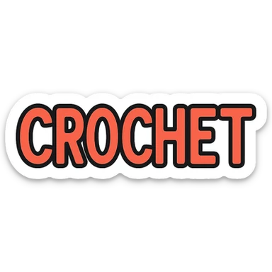 the word 'crochet' color outline icon style sticker