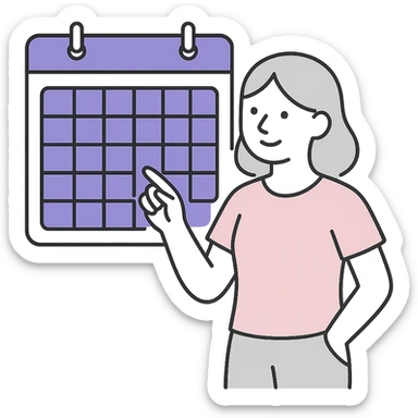 empty state illustration for the calendar page of my app, main color is 7E39ED sticker