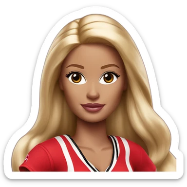 blond barbie in red chicago bulls outfit sticker