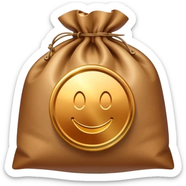 gradient coins inside a brown bag sticker