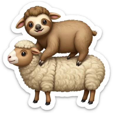 Sloth riding a sheep sticker