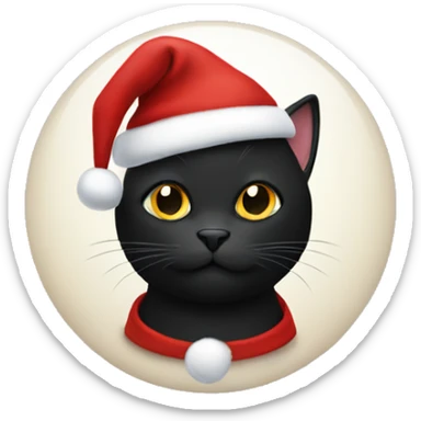 Black cat dressed as Santa Claus sticker