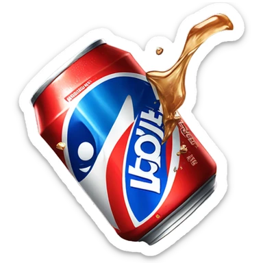 Pepsi can smashing Coca Cola can sticker