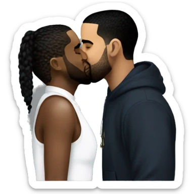 p diddy kissing drake sticker