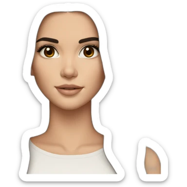 brunette Kendall Jenner with long hair with iPad sticker