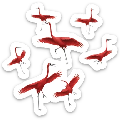 six crimson cranes sticker