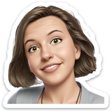 smiling girl with short hair sticker
