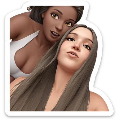 intimate moment with dark beauty sticker