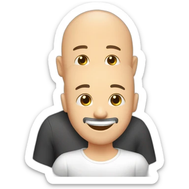 Happy-secret-couple-bald-guy-with-beard-with-boy-haircut-girl-hugging sticker